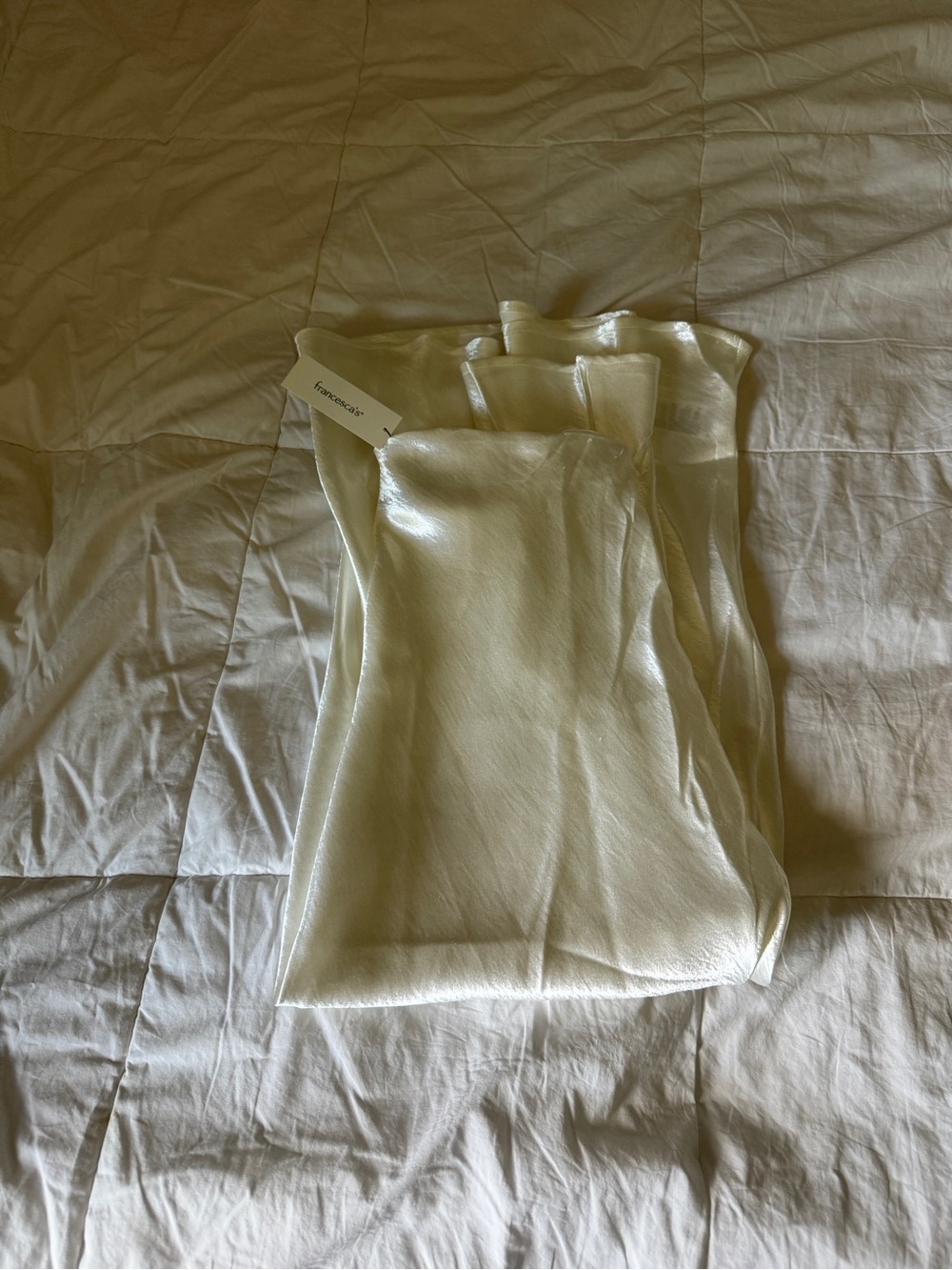 Francesca’s Pearl White Silky Satin Maxi Skirt - NWT Size S